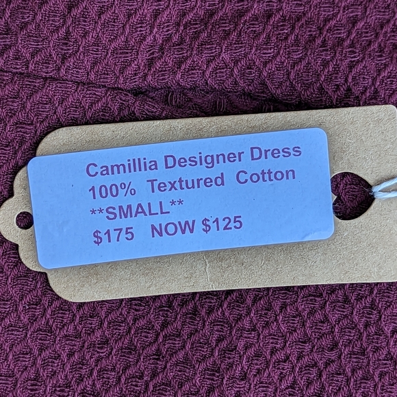 New With Tags Small Handmade Maroon Dress 2 Pockets - Picture 8 of 8